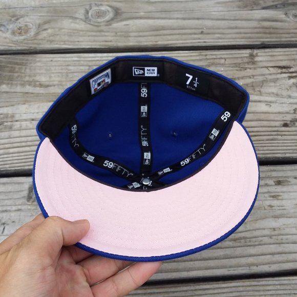 Men New Era Anaheim Angels 2002 World Series Patch Hat Club Exclusive Pink Brim - Picture 5 of 5